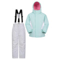 White - Front - Mountain Warehouse Childrens-Kids Ski Jacket & Trousers Set