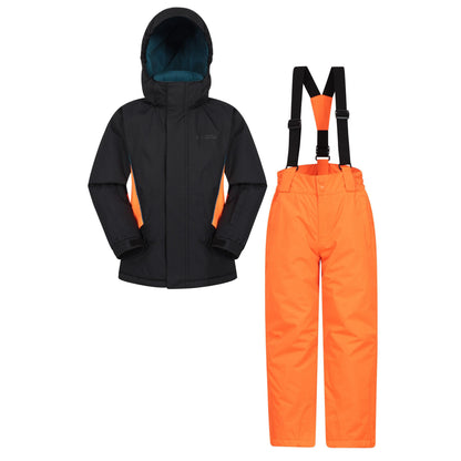 Orange - Front - Mountain Warehouse Childrens-Kids Ski Jacket & Trousers Set