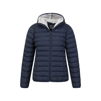 Navy - Pack Shot - Mountain Warehouse Womens-Ladies Faux Fur Lined Padded Jacket