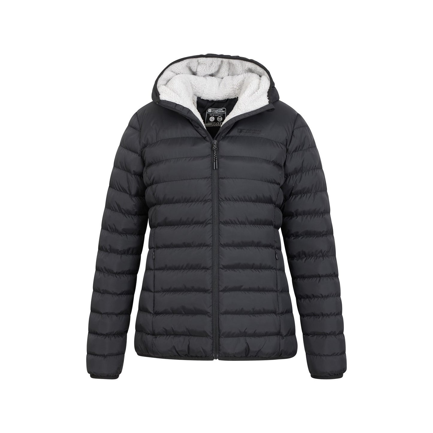 Black - Pack Shot - Mountain Warehouse Womens-Ladies Faux Fur Lined Padded Jacket