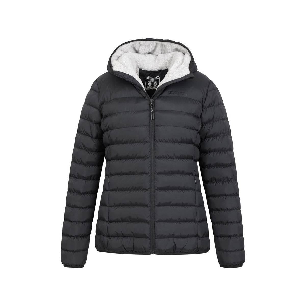 Black - Pack Shot - Mountain Warehouse Womens-Ladies Faux Fur Lined Padded Jacket
