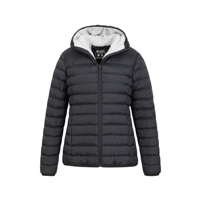 Black - Pack Shot - Mountain Warehouse Womens-Ladies Faux Fur Lined Padded Jacket