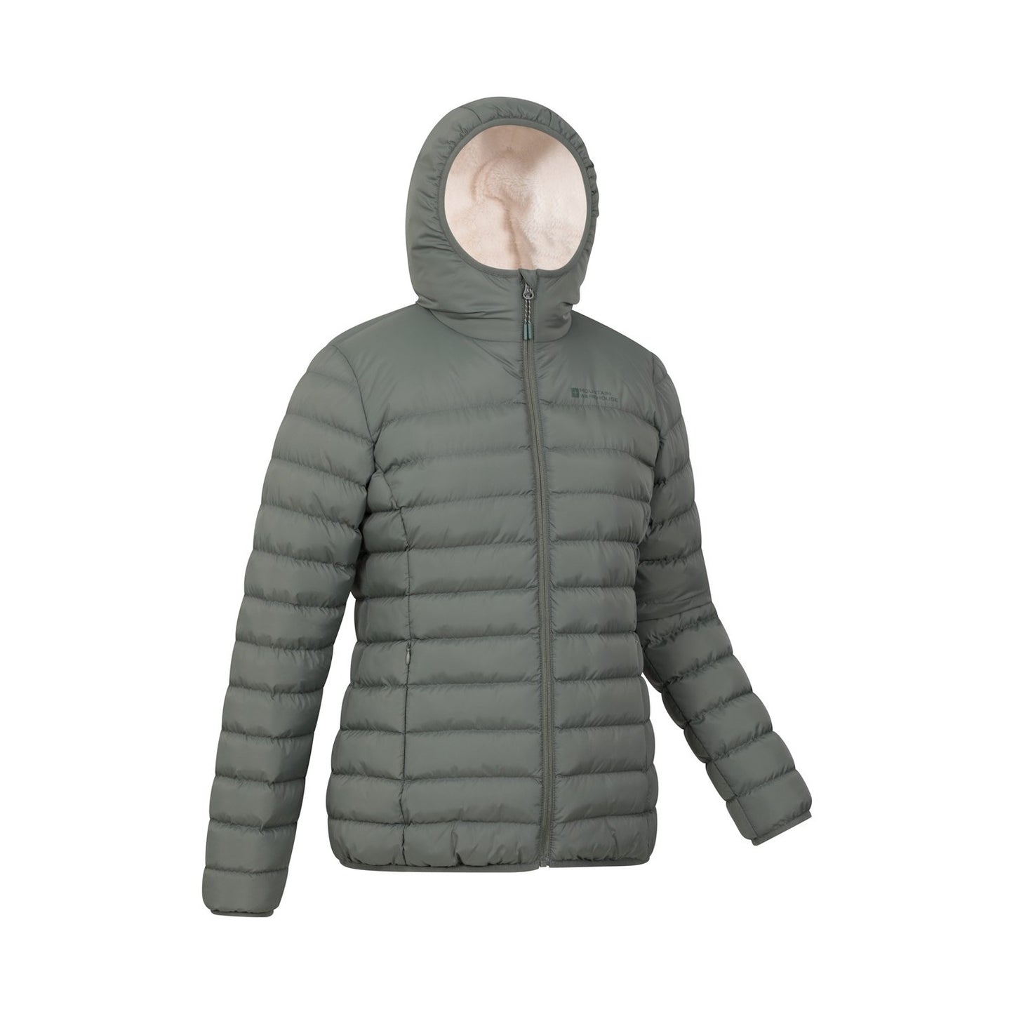 Khaki Green - Lifestyle - Mountain Warehouse Womens-Ladies Faux Fur Lined Padded Jacket