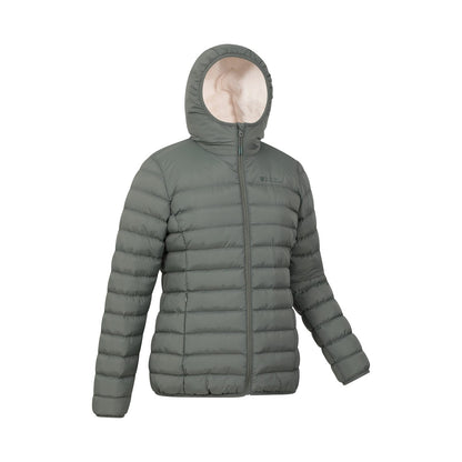 Khaki Green - Lifestyle - Mountain Warehouse Womens-Ladies Faux Fur Lined Padded Jacket