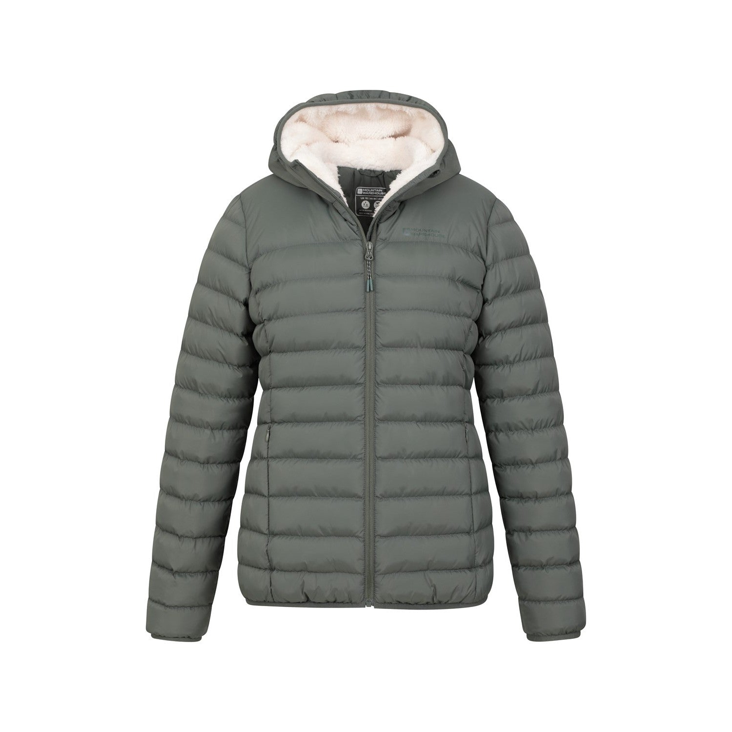 Khaki Green - Pack Shot - Mountain Warehouse Womens-Ladies Faux Fur Lined Padded Jacket