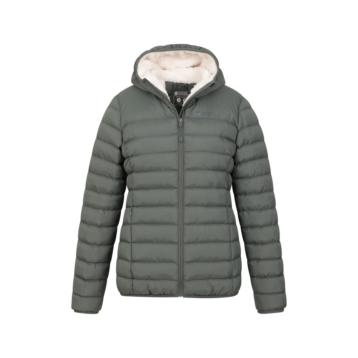 Khaki Green - Pack Shot - Mountain Warehouse Womens-Ladies Faux Fur Lined Padded Jacket