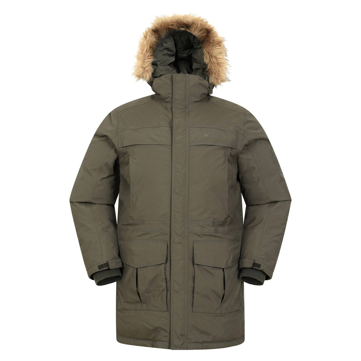 Dark Khaki - Front - Mountain Warehouse Mens Antarctic Extreme Camo Down Waterproof Jacket