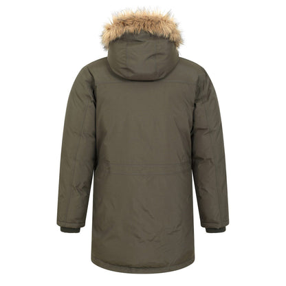Dark Khaki - Back - Mountain Warehouse Mens Antarctic Extreme Camo Down Waterproof Jacket