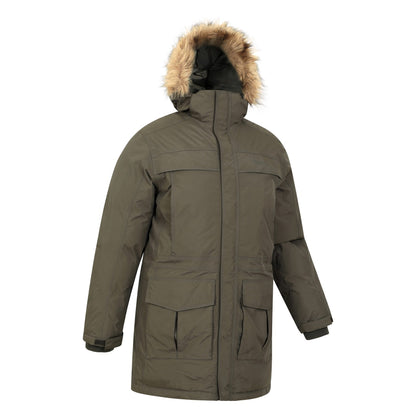 Dark Khaki - Side - Mountain Warehouse Mens Antarctic Extreme Camo Down Waterproof Jacket