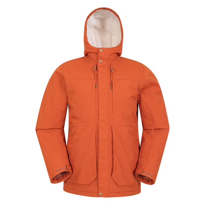Rust - Front - Mountain Warehouse Mens Coastline Borg Waterproof Jacket