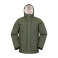 Khaki Green - Front - Mountain Warehouse Mens Coastline Borg Waterproof Jacket