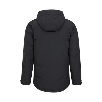 Black - Back - Mountain Warehouse Mens Concord Extreme Down Long Length Jacket