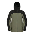 Khaki Green - Front - Mountain Warehouse Mens 3 Layer Waterproof Jacket
