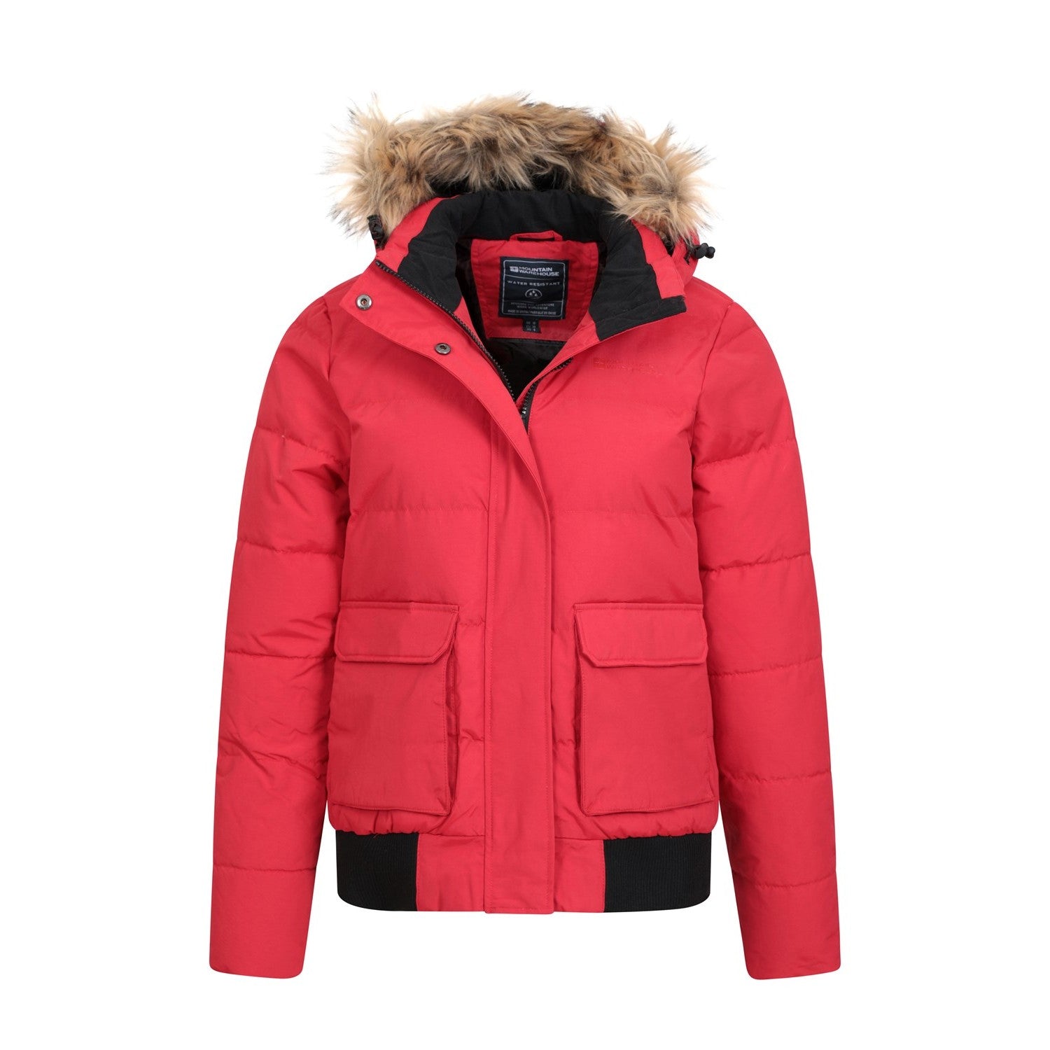 Red - Pack Shot - Mountain Warehouse Womens-Ladies Franklin Padded Bomber Jacket