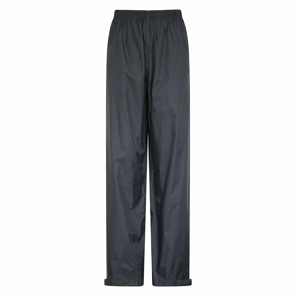 Black - Front - Mountain Warehouse Mens Downpour Waterproof Trousers