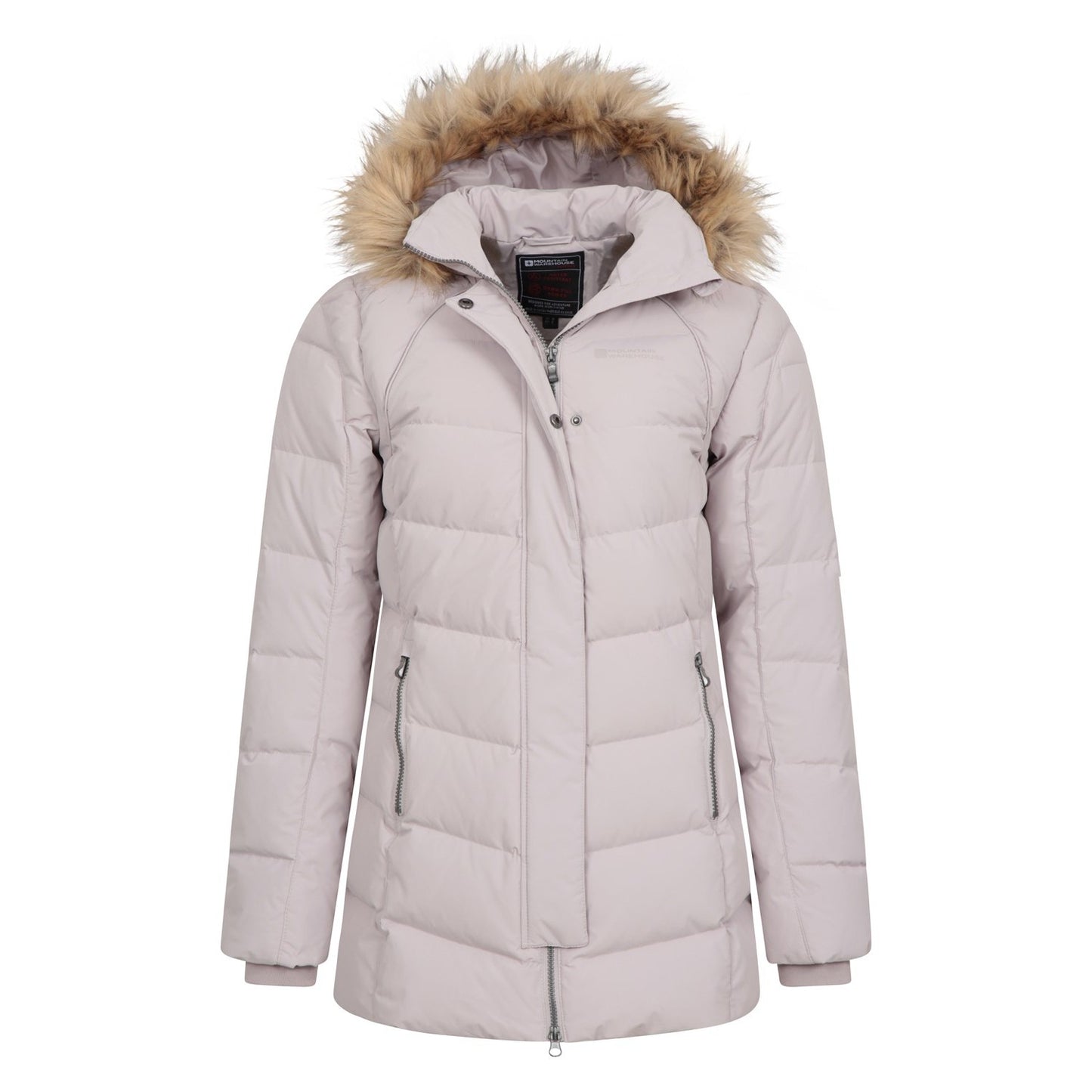 Light Beige - Pack Shot - Mountain Warehouse Womens-Ladies Isla II Long Down Jacket