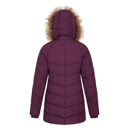 Purple - Back - Mountain Warehouse Womens-Ladies Isla II Long Down Jacket