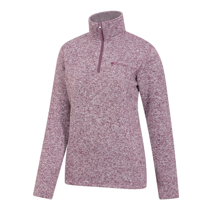 Burgundy - Side - Mountain Warehouse Womens-Ladies Idris Half Zip Fleece Top