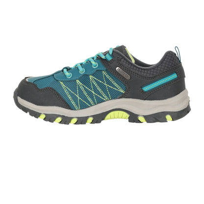 Two Tone Green - Side - Mountain Warehouse Childrens-Kids Stampede Waterproof Suede Walking Shoes