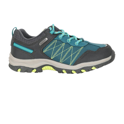 Two Tone Green - Lifestyle - Mountain Warehouse Childrens-Kids Stampede Waterproof Suede Walking Shoes