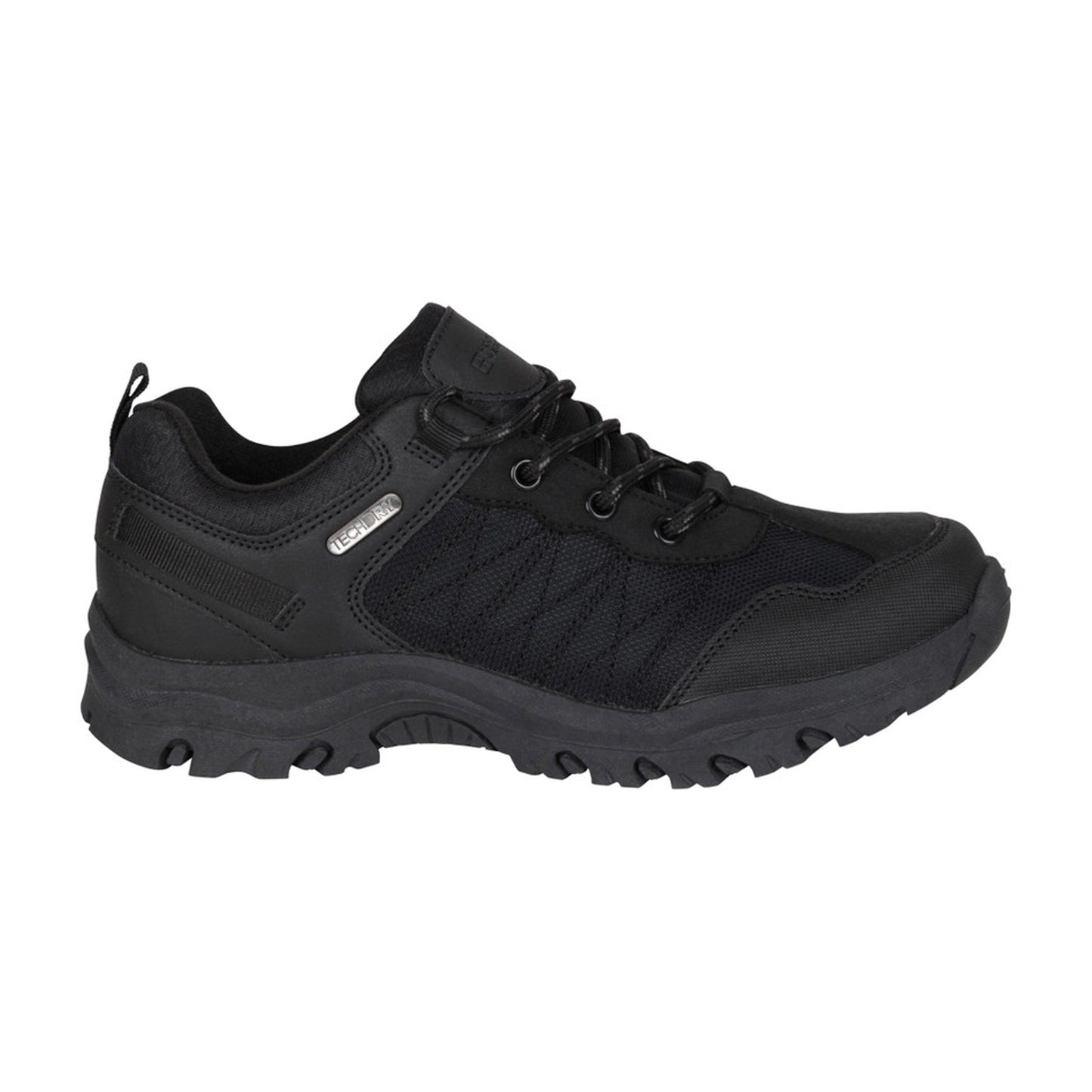 Black - Front - Mountain Warehouse Childrens-Kids Stampede Waterproof Suede Walking Shoes