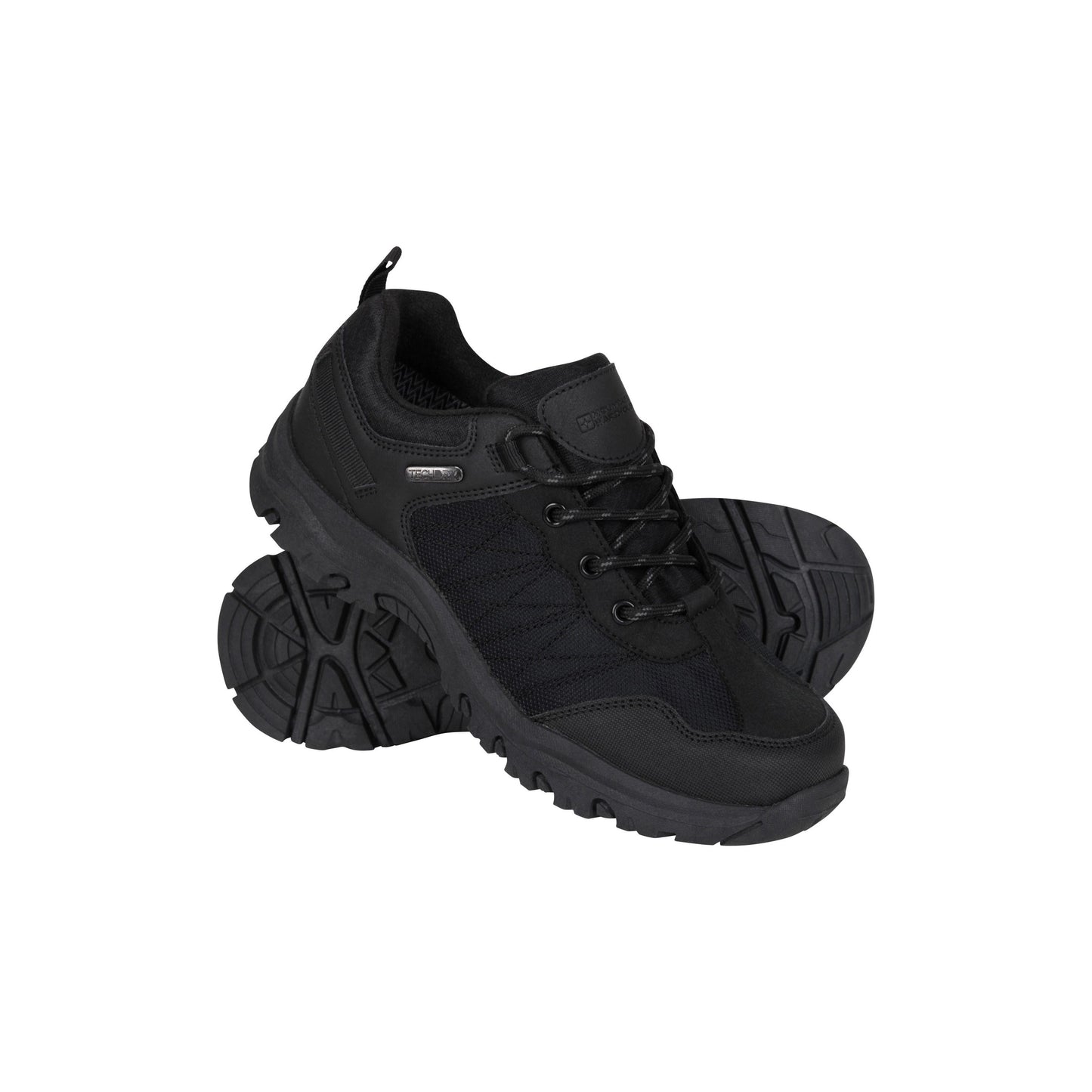 Black - Close up - Mountain Warehouse Childrens-Kids Stampede Waterproof Suede Walking Shoes