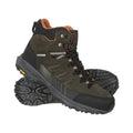 Khaki Green - Close up - Mountain Warehouse Mens Extreme Rockies Leather Walking Boots