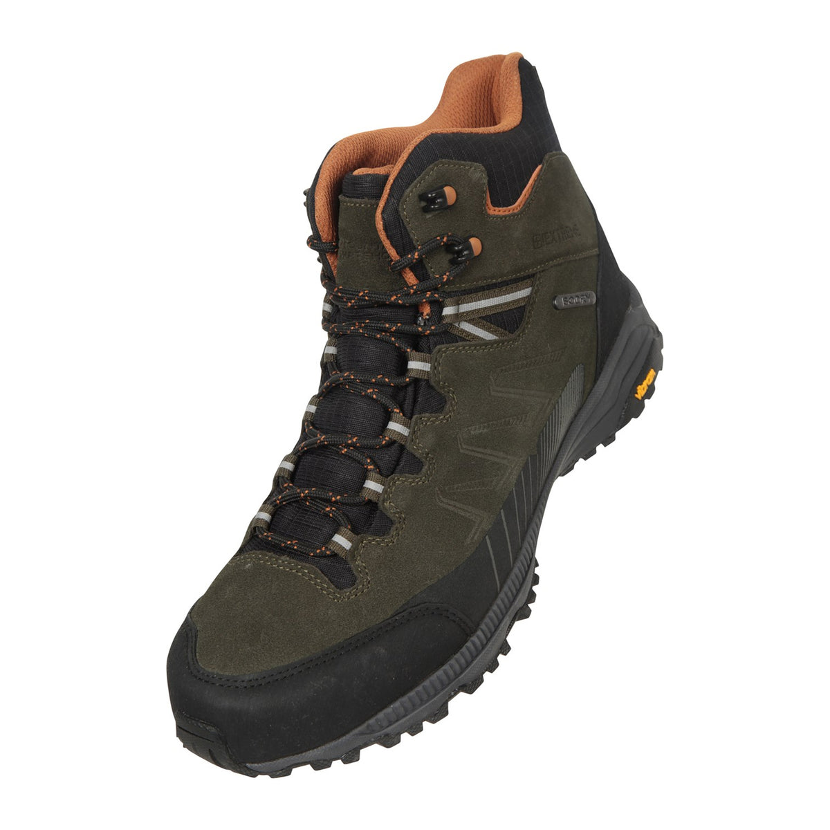 Khaki Green - Front - Mountain Warehouse Mens Extreme Rockies Leather Walking Boots