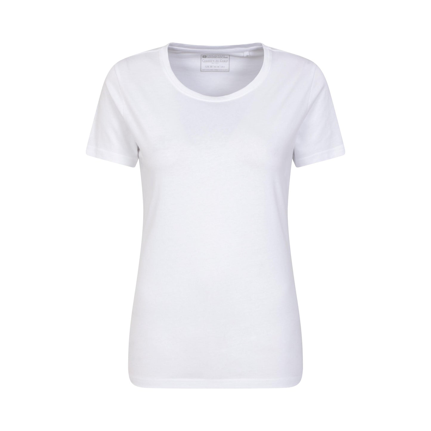 White - Front - Mountain Warehouse Womens-Ladies Basic Plain Round Neck T-Shirt