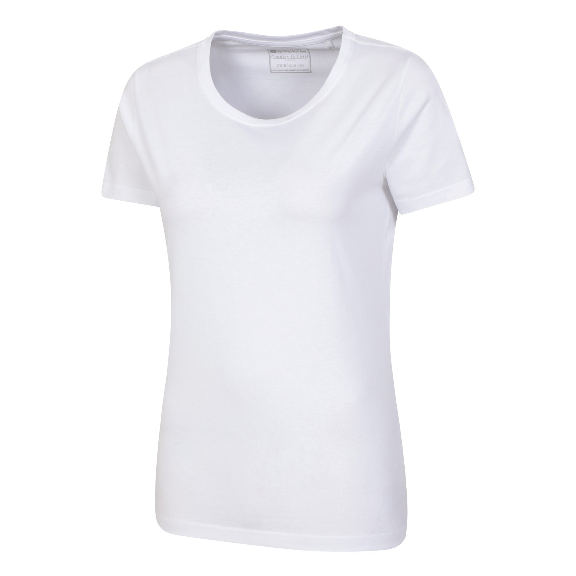 White - Back - Mountain Warehouse Womens-Ladies Basic Plain Round Neck T-Shirt
