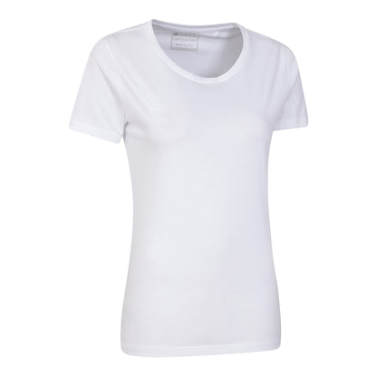 White - Side - Mountain Warehouse Womens-Ladies Basic Plain Round Neck T-Shirt