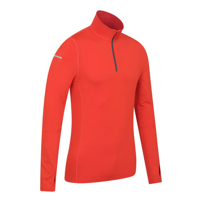 Orange - Back - Mountain Warehouse Mens Vault Recycled Half Zip Long-Sleeved Top