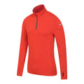 Orange - Side - Mountain Warehouse Mens Vault Recycled Half Zip Long-Sleeved Top