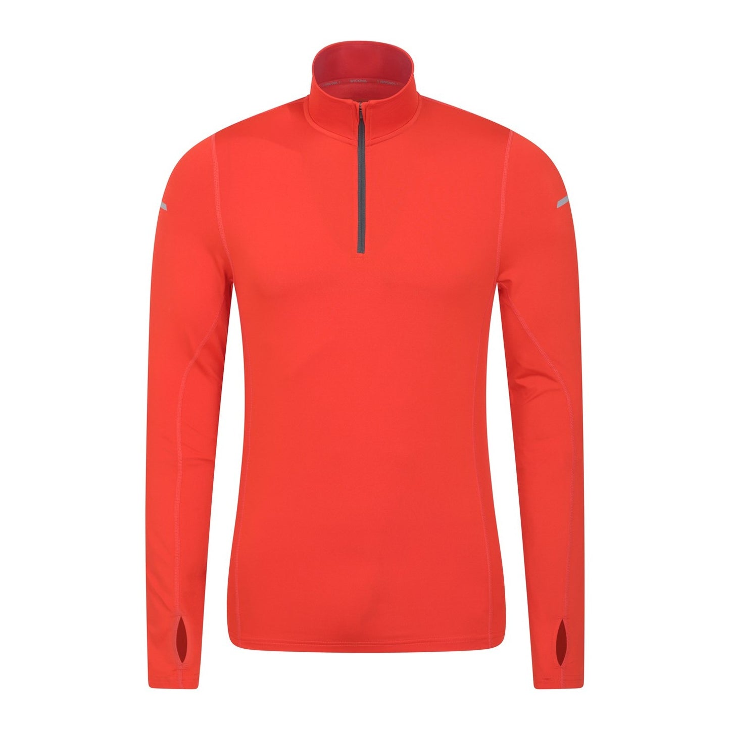 Orange - Front - Mountain Warehouse Mens Vault Recycled Half Zip Long-Sleeved Top