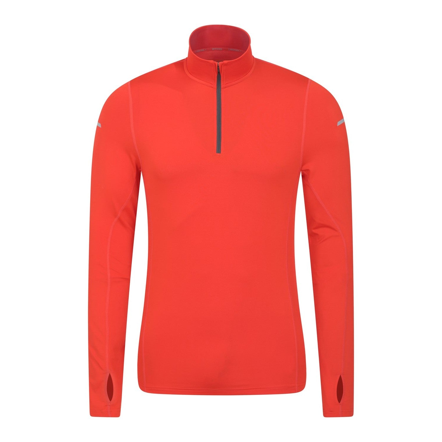 Orange - Front - Mountain Warehouse Mens Vault Recycled Half Zip Long-Sleeved Top