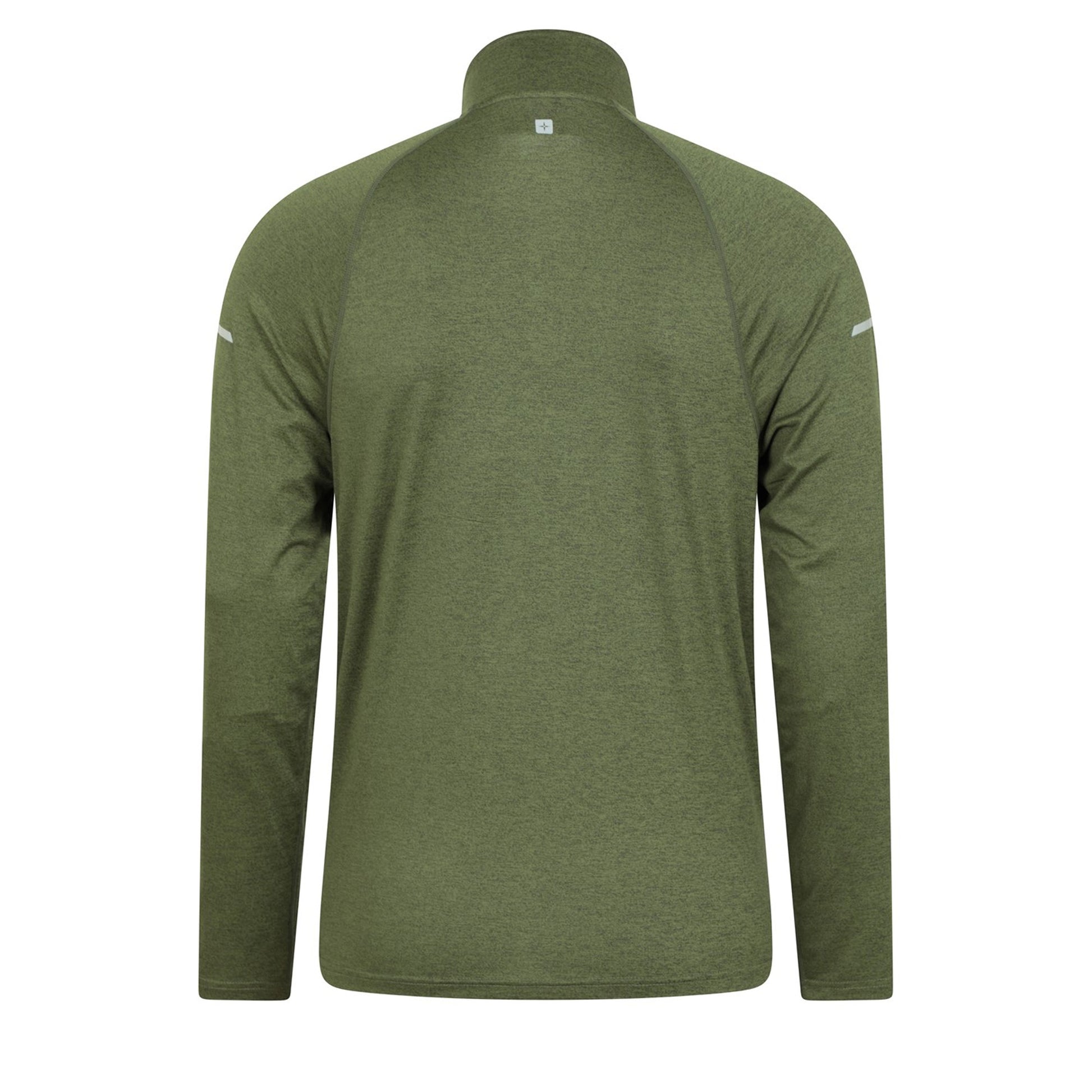 Green - Back - Mountain Warehouse Mens Echo Melange Recycled Half Zip Midlayer
