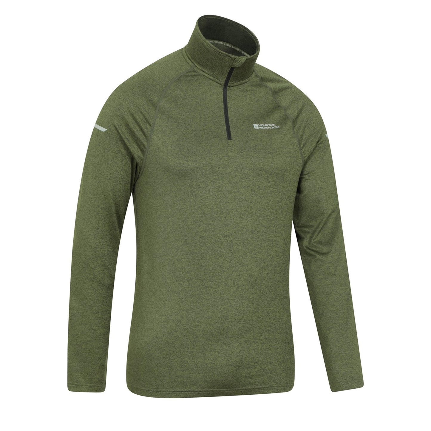 Green - Side - Mountain Warehouse Mens Echo Melange Recycled Half Zip Midlayer