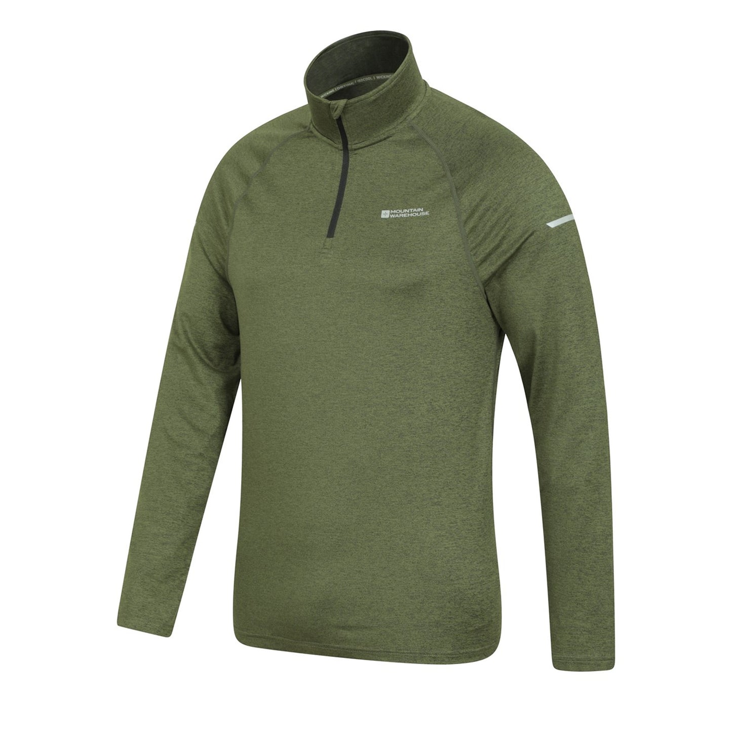 Green - Lifestyle - Mountain Warehouse Mens Echo Melange Recycled Half Zip Midlayer