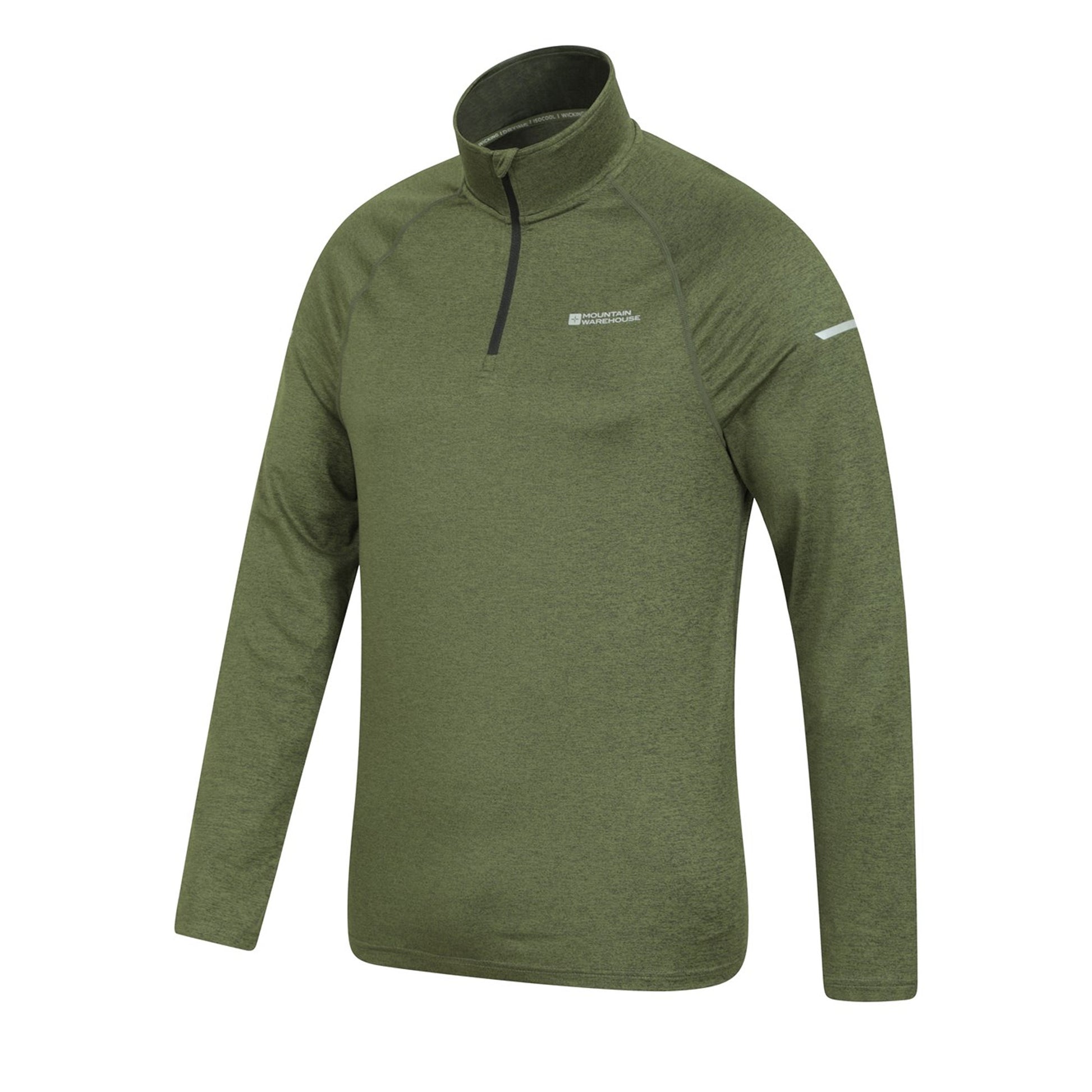 Green - Lifestyle - Mountain Warehouse Mens Echo Melange Recycled Half Zip Midlayer