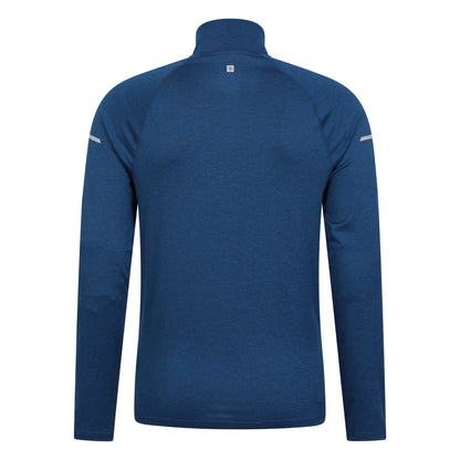 Navy - Back - Mountain Warehouse Mens Echo Melange Recycled Half Zip Midlayer