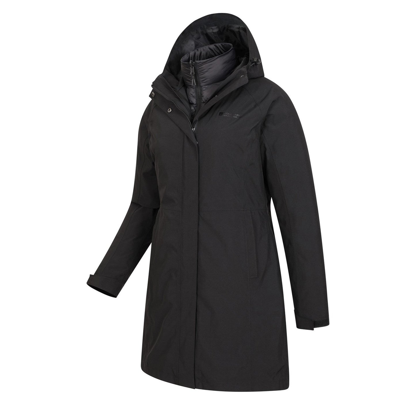 Jet Black - Side - Mountain Warehouse Womens-Ladies Alaskan Long 3 In 1 Jacket