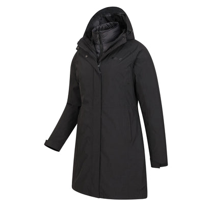 Jet Black - Side - Mountain Warehouse Womens-Ladies Alaskan Long 3 In 1 Jacket