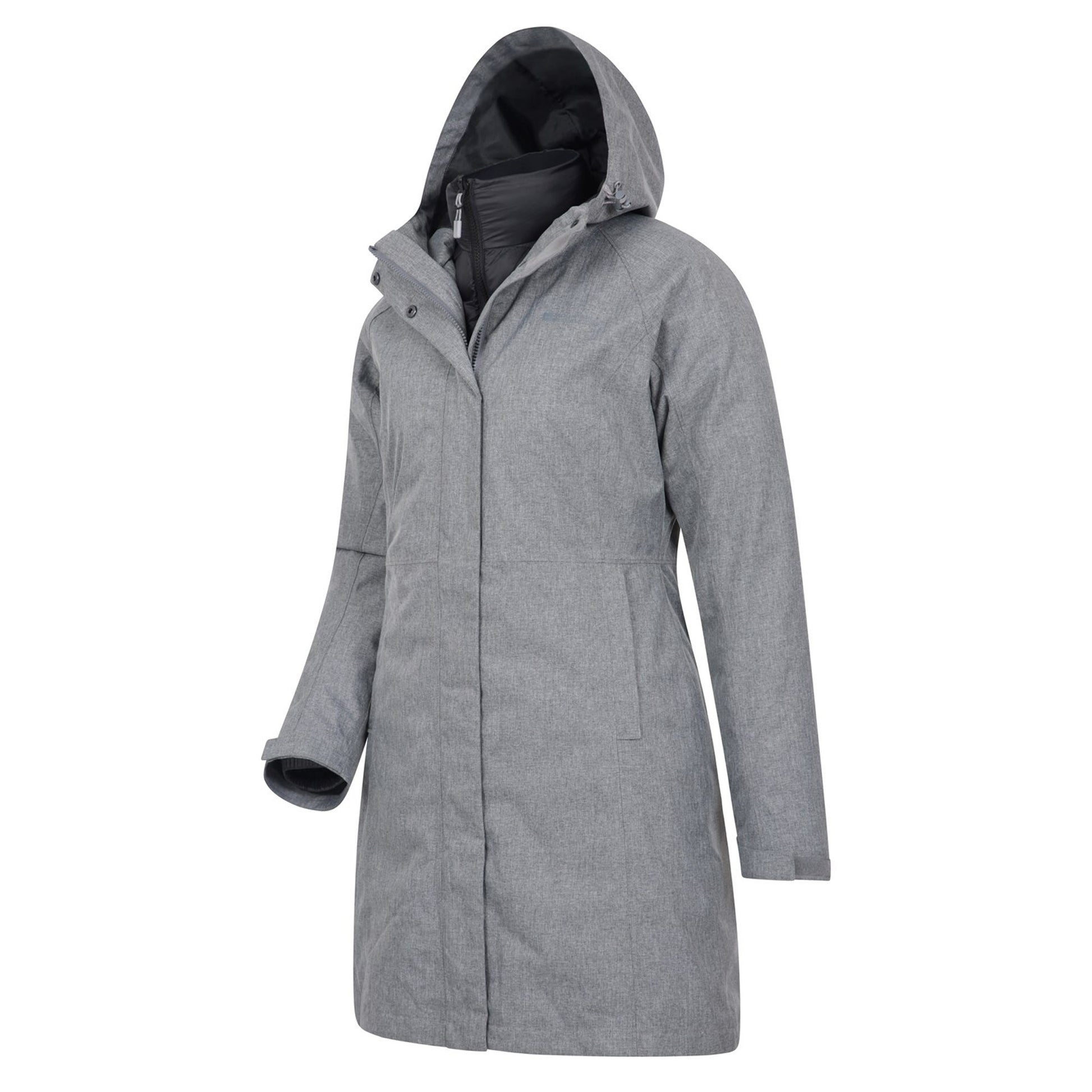 Dark Grey - Side - Mountain Warehouse Womens-Ladies Alaskan Long 3 In 1 Jacket