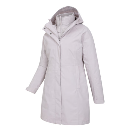 Light Beige - Side - Mountain Warehouse Womens-Ladies Alaskan Long 3 In 1 Jacket