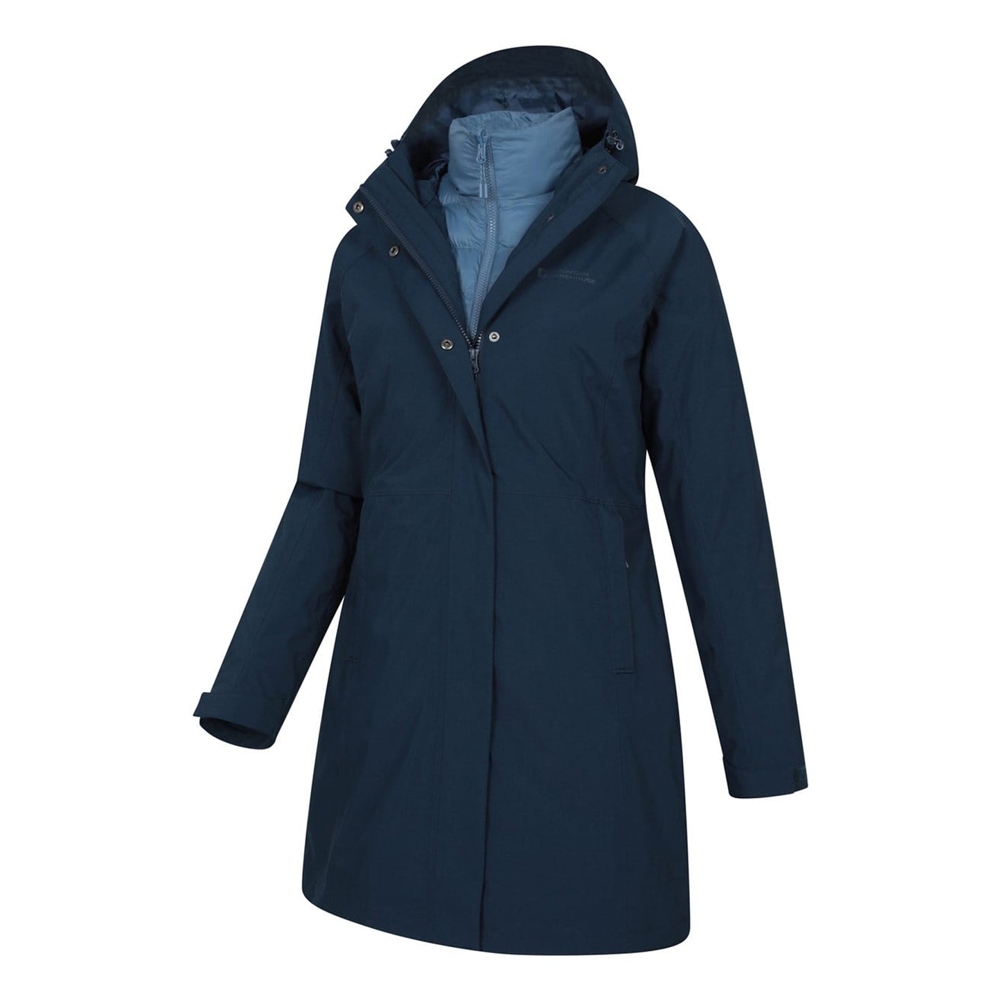 Dark Blue - Side - Mountain Warehouse Womens-Ladies Alaskan Long 3 In 1 Jacket