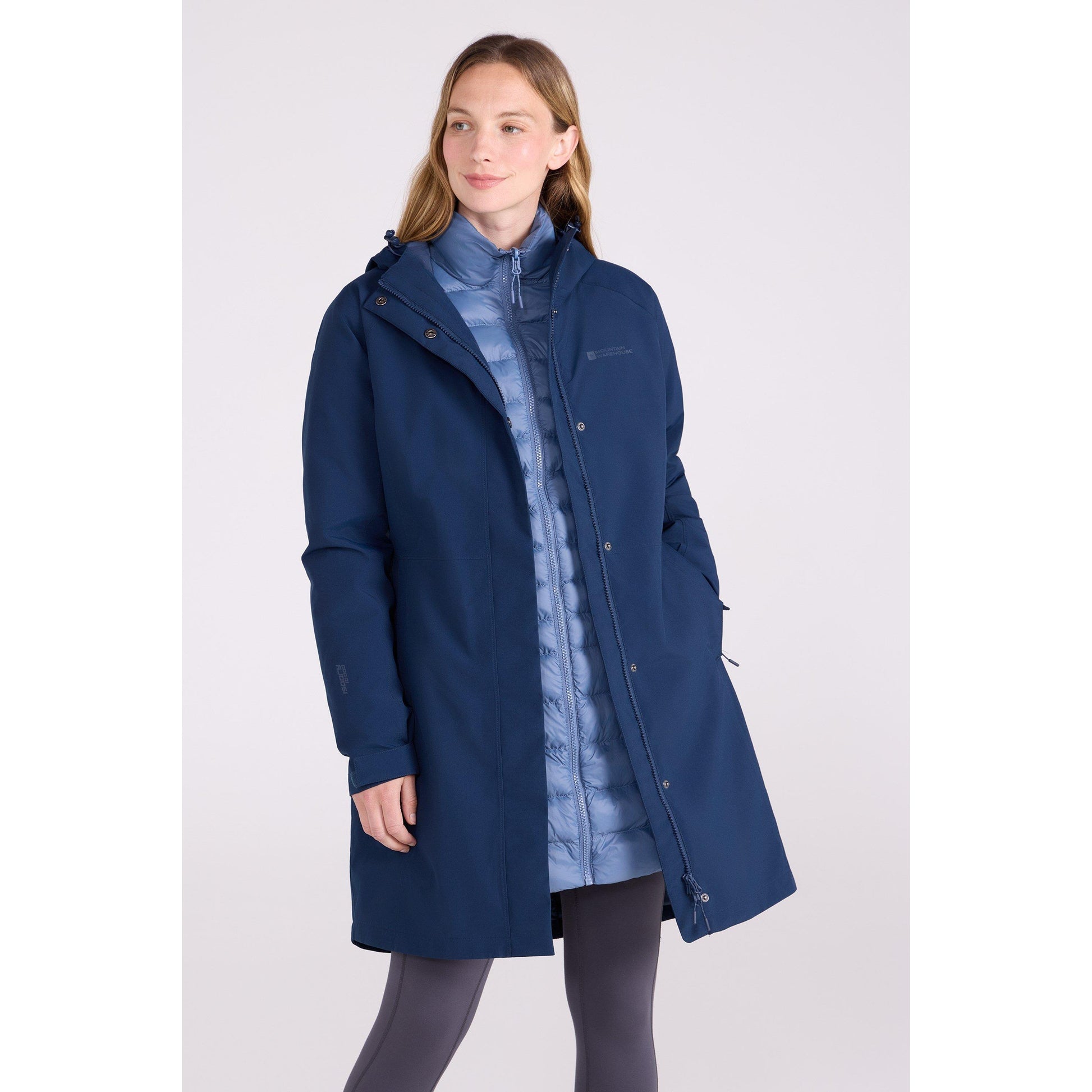 Dark Blue - Front - Mountain Warehouse Womens-Ladies Alaskan Long 3 In 1 Jacket