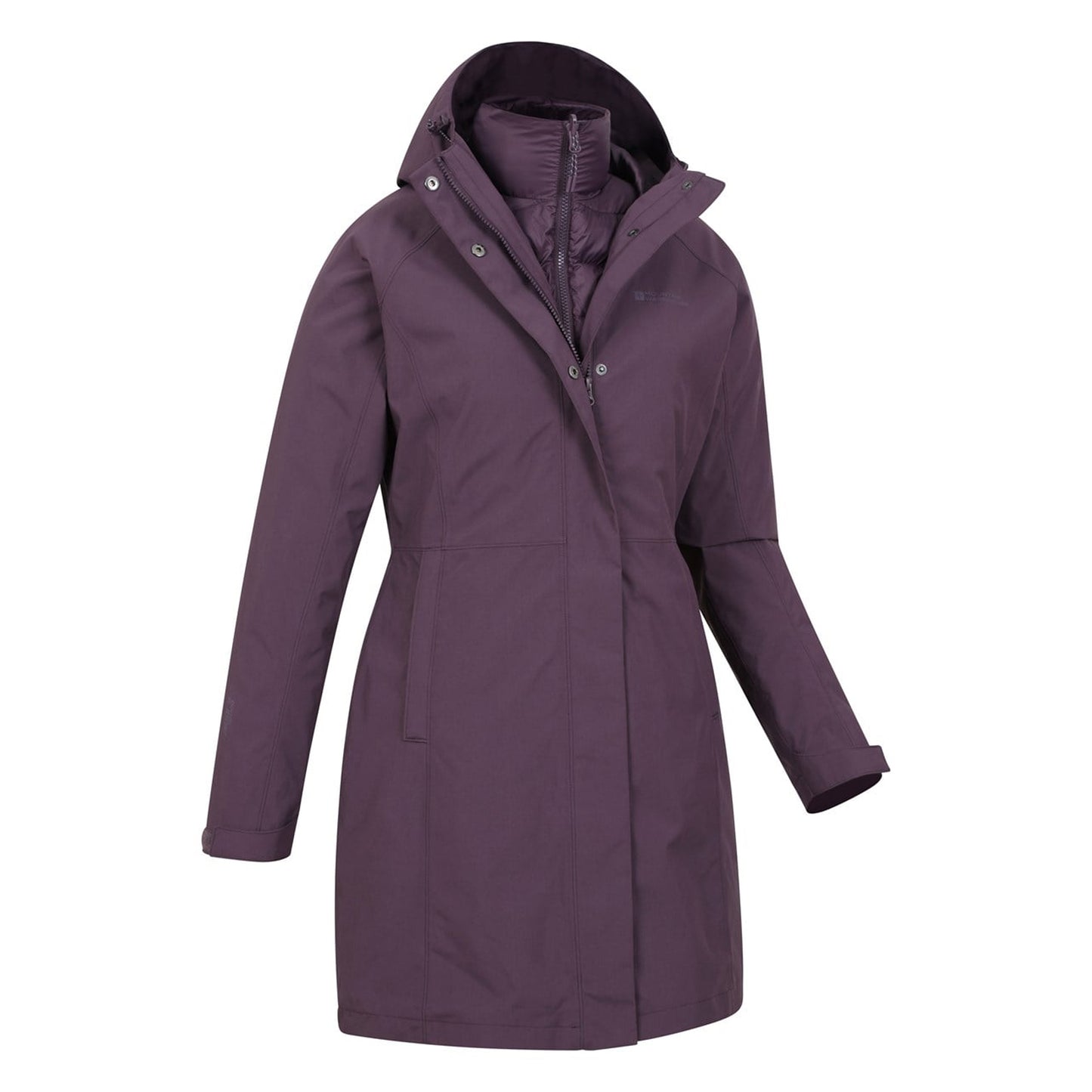 Dark Purple - Side - Mountain Warehouse Womens-Ladies Alaskan Long 3 In 1 Jacket