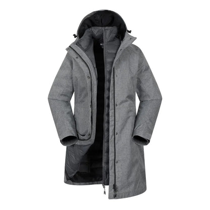Dark Grey - Front - Mountain Warehouse Womens-Ladies Alaskan Long 3 In 1 Jacket