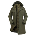 Khaki Green - Front - Mountain Warehouse Womens-Ladies Alaskan Long 3 in 1 Jacket