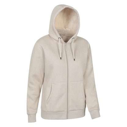 Light Beige - Side - Mountain Warehouse Womens-Ladies Dalton Sherpa Lined Full Zip Hoodie
